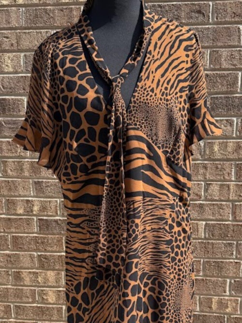 Michael Kors Graphic Animal Tie Dress (Size L)
